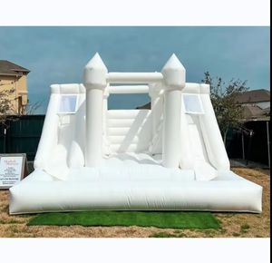 Château gonflable de videur de mariage de maison de rebond blanche de double voie d'<span class=keywords><strong>adulte</strong></span> de Offre Spéciale avec la fosse de boule de glissière pour le château sautant de <span class=keywords><strong>location</strong></span> - Product Image 1