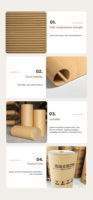 Excelente Rollo de Cartón Corrugado Kraft Biodegradable, Ecológico y Reciclable de 1.0m de Ancho y 50m de Largo, 110g/m², de Buena Calidad