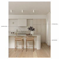 Meubles de cuisine scandinaves modernes en bois, solution de mobilier sur mesure pour toute la maison, idéale pour la rénovation de la maison