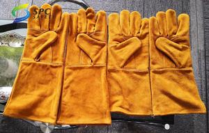 Guantes de soldadura industrial de cuero partido CE EN388 EN407, resistentes al calor, soldadura por arco de argón Tig, cuero de vaca, seguridad - Product Image 4