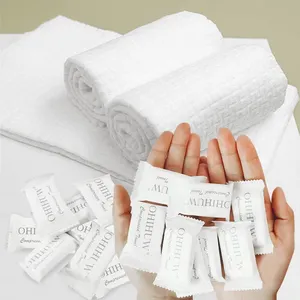 wholesale custom shaped candy package portable hotel travel magic disposable hair mini Compress Magic Towel