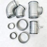 Coudière en acier galvanisé à 90 degrés pour système de climatisation CVC, raccord mâle pour conduit