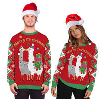 Vente en gros sur mesure Pull de Noël pour hommes en tricot Motif familial Pull Jacquard du Nouvel An Pull Grinchs de Noël moche