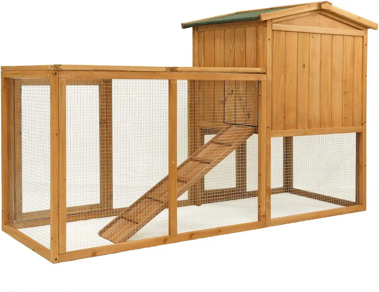 Nuove gabbie per polli e conigli in legno antipioggia all'aperto