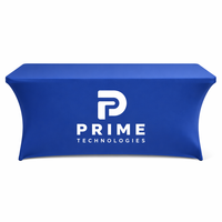 Housse de table extensible de 6 pieds avec logo personnalisé imprimé, nappe par sublimation pour stand d'exposition et affichage de marque