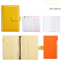 Classeur de luxe en cuir PU A5 A6 avec logo personnalisé planificateur de carnet de notes Budget pour étudiants avec enveloppe pour la monnaie