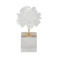 Statuette de fleur en cristal avec base pour la décoration du salon, accent décoratif pour la salle de bain, le comptoir, le bureau et l'étagère, style floral