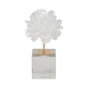 Statua di fiore in cristallo con base per decorare il soggiorno, come complemento d'arredo per il bagno, l'ufficio e come elemento decorativo floreale per scaffali. - Product Image 1