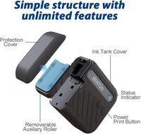 Imprimante portable sans fil WiFi B11 Mini à encre solvant, application iOS/Android, impression DIY de T-shirts, codes QR, dates, images (Jaune)