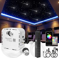 Kit d'éclairage à fibres optiques LED RSPOF Twinkle Shooting Starlight 32W RGBW 1000 pièces * 0,75 mm, télécommande APP, IP65, alliage d'aluminium