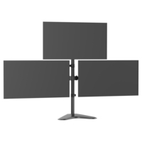 Bras de moniteur articulé à trois supports de bureau réglables en hauteur avec écran d'ordinateur 3 PC