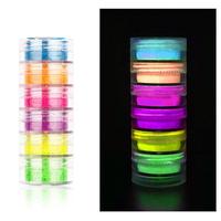Poudre de pigment néon réactive aux UV lueur dans la lumière noire couleurs vives pour le fard à paupières corporel, maquillage d'halloween de fête de carnaval