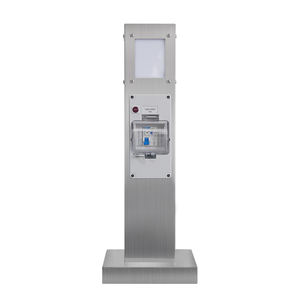 Poste de enchufe vertical impermeable para exteriores de GEEYA, pila eléctrica de jardín con salida doble 10A y 16A - Product Image 6