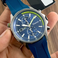 Jam Tangan Pria Mewah Bosst Karet Kronograf Quartz Kaca Mineral Jarum Bercahaya Tahan Air HB Sports Montres Homme