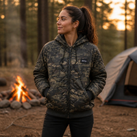 MITO Woobie 100% Nylon Quilted Puffer Hoodie Snow White Camo Insulated Pullover OEM ODM Fabricant de vêtements d'extérieur