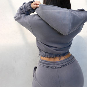 Sudadera con Capucha de Algodón Grueso de 500 Gsm, Estilo Urbano, Bordada, para Mujer, Talla Grande, Unisex, con Logotipo Personalizado, Sudadera con Capucha Lisa para Mujer - Product Image 3