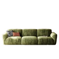 Canapé modulaire italien de luxe léger en chenille pour salon, une place, rembourrage en éponge haute densité, design simple et droit, réglable
