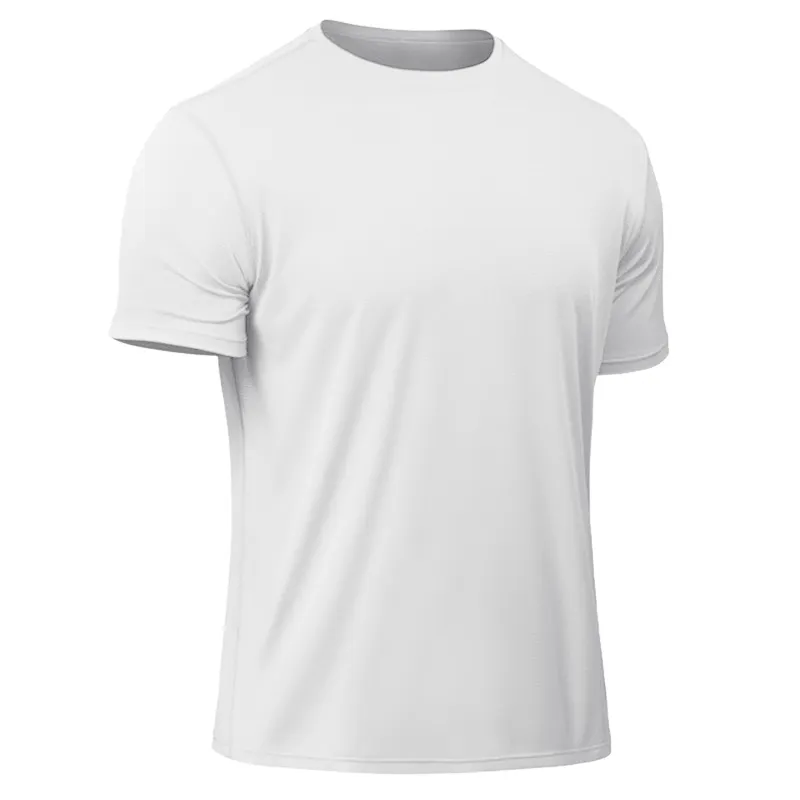 Erkek yaz yuvarlak yaka güneş koruma T-Shirt UPF 50 + UV kısa kollu çok renkli moda gömlek