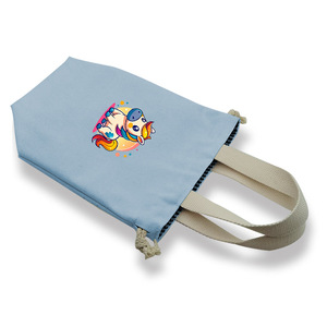 Canvas Drawstring <b>Bag</b> With Unicorn Print Portable Storage Pouch Unisex <b>Small</b> Square <b>Bag</b> For Mobile Phone And Daily Use - Product Image 1