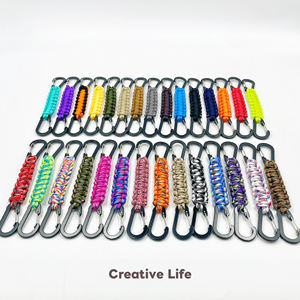 Porte-clés en paracorde avec mousqueton, anneau en D, cordon de suspension, <span class=keywords><strong>crochet</strong></span> pour poussette, pour bouteille d'eau, clés, sacs à dos, hommes, femmes - Product Image 4