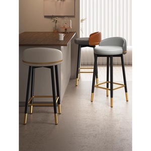 Silla de Barra Moderna de Metal de Lujo con Respaldo Alto y Estable para Hogar, <span class=keywords><strong>Bar</strong></span>, Cocina, Dormitorio, Apartamento, Exterior, Hotel y Comedor - Product Image 5