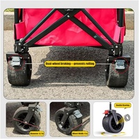 Chariot de camping pliable d'extérieur pour pique-nique, plage, jardin et sentiers, avec pare-soleil, direct usine