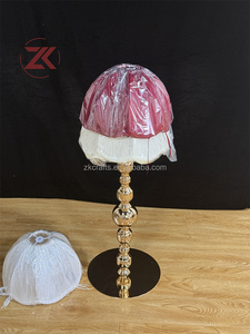 Lampada da Tavolo ZKAI di Lusso in Stile Vittoriano con Paralume in Tessuto Bordeaux e Frange, Base in Metallo Dorato, Illuminazione Centrale <span class=keywords><strong>per</strong></span> Feste - Product Image 2