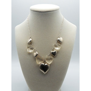 .925 Sterling <b>Silver</b> Chain and Puff <b>Heart</b> <b>Necklace</b> - Product Image 2