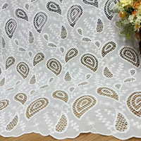 Tissu en coton brodé avec logo personnalisé, dentelle, motif papillon, rose, cachemire, nouveau design, vente en gros, décoration
