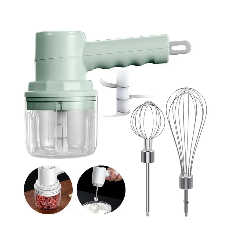 Handheld Automatic Cream Food Chopper 3 Speed Mini Mixer Electric Food Blender 3 In 1 Wireless Portable USB Mixer Egg Beater