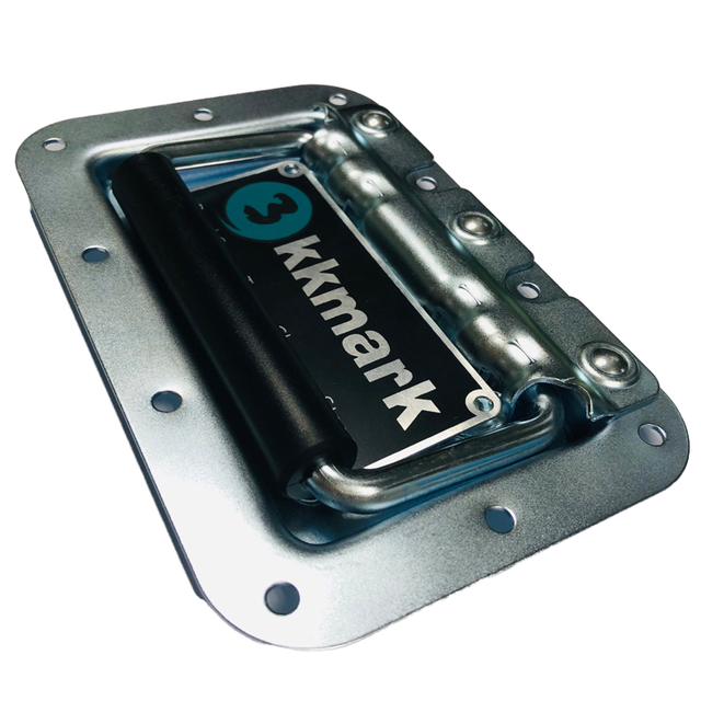 Spring Loaded Recessed Handle Metal Flush Pull Handle with Rubber Grip for Flight Case Speaker Road Box