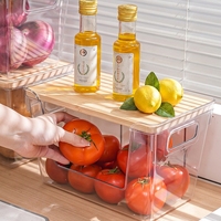 Distributeur de sacs poubelles modernes en PET, empilables sous l'évier, avec couvercles en bambou pour la cuisine