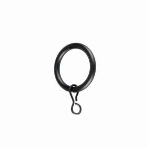 COLONIAL LINE Juego de 8 Anillos Redondos para Cortinas de Plástico Negro Tradicionales y Duraderos - Product Image 1