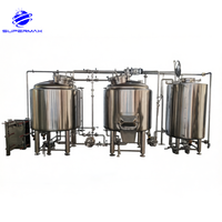 Système de brassage de bière artisanale haute performance personnalisé, contrôle PLC/HMI, matériaux SUS304/SUS316, utilisation facile pour les hôtels et les pubs
