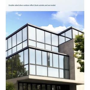 Film de fenêtre réfléchissant argenté à vision unidirectionnelle pour l'isolation thermique et l'économie d'énergie, contrôle solaire pour les vitres des bâtiments résidentiels - Product Image 3