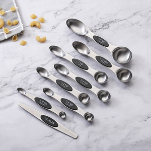 Custom Kitchen Silicone Handle Coffee Tea Double Head Magnetic Digital Stainless Steel <strong>Measuring</strong> <strong>Cups</strong> and Spoons Sets - Product Image 3