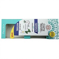 Boîte d'emballage personnalisée de luxe pour dentifrice en carton 400 g/m² avec fenêtre découpée, fermeture Velcro, estampage à chaud et vernis brillant
