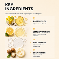 Crème de nuit à la vitamine C et à la niacinamide, complexe régénérant de la peau, hydratant éclaircissant, réparation nocturne, crème visage éclatante