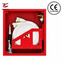 Kabinet Selang Pemadam Kebakaran Dinding Baja Merah Set Lengkap Selang Nozzle Katup CE