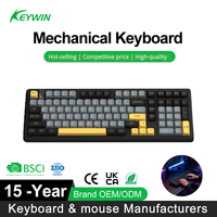 Clavier mécanique Keywin K98 personnalisé avec logo gravé au laser, trois modes, RGB, gravure latérale, échangeable à chaud, pour jeux sur ordinateur portable