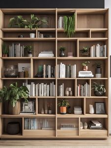 Estantería de madera negra contemporánea Unidad de almacenamiento portátil para sala de estar Gabinete de exhibición Muebles para el hogar - Product Image 2