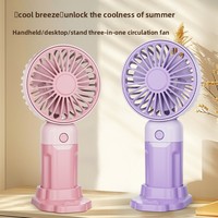 Ventilateur portable sans pales pliable en ABS, rechargeable par USB, créatif et promotionnel, idéal pour l'extérieur et les voyages - Modèle 2026