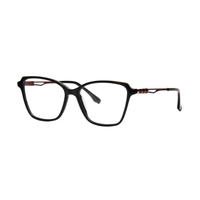 Monture de lunettes optiques carrée en acétate à bordure complète contrastante, branches au design rétro, ajustement confortable pour adultes, polyvalente et adaptable