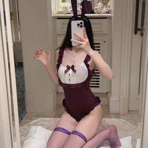 Taglie forti intimo Sexy Anime Cosplay coniglietto Costume Sexy donne body <span class=keywords><strong>aperto</strong></span> cavallo con fascia in Lingerie Set 2328 - Product Image 6