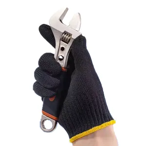 Дешевые Доступные белые черные толстые хлопковые трикотажные защитные перчатки для рук