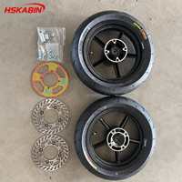 Roues et pneus Kenda Curve 12 pouces Supermoto noir chromé HSKABIN pour moto électrique Yozma Tuttio, accessoires pour moto tout-terrain