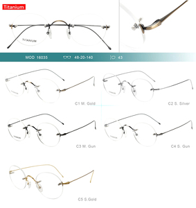 <span class=keywords><strong>Gafas</strong></span> Ópticas de Prescripción Redondas sin Montura Estilo Jobs, Personalizadas al por Mayor, de Alta Calidad, para Hombre, Monturas de <span class=keywords><strong>Gafas</strong></span> 100% Titanio - Product Image 6