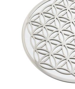 Yiwu Aceon Filigrana de acero inoxidable Corte láser Personalizado Obra DE ARTE hueca de gran tamaño Geometría Flor DE LA VIDA 18cm Colgante de moneda redonda grande - Product Image 2