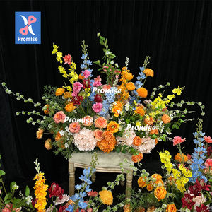 Promise Home Decorations Artificial Flower Table <b>Runner</b> Lavender Artificial Flowers Party Stage Backdrop - Product Image 1