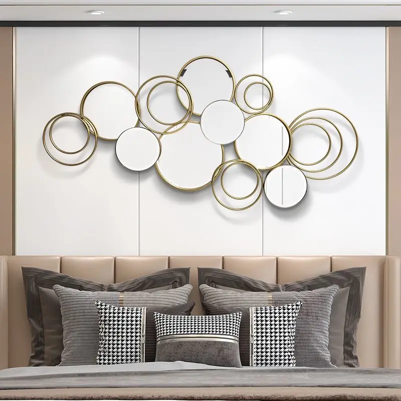 138X66cm FuZhou manufacturer factory price 3d wall hanging mirrored decorative large gold metal Handicraft art home decor mirror